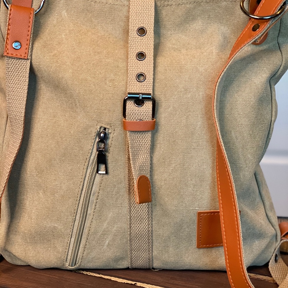 New! Durable Square Canvas Buckle Backpack - image 4